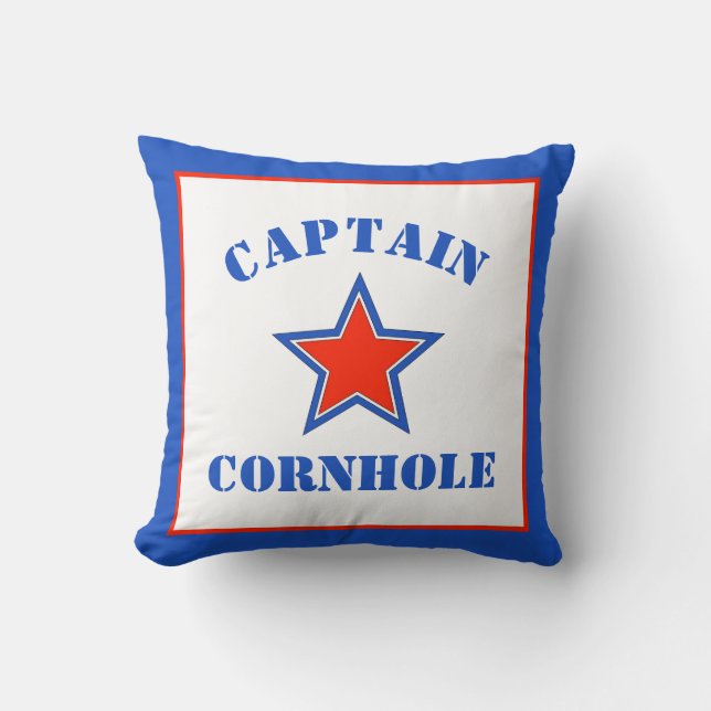Cojín Decorativo Capitán Cornhole (Anverso)