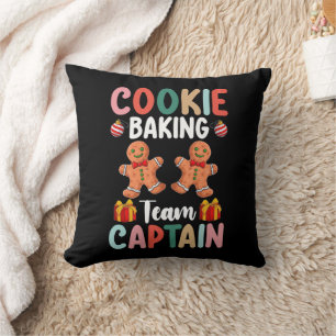 Cojín Decorativo Capitán del equipo de horneado de galletas Navidad