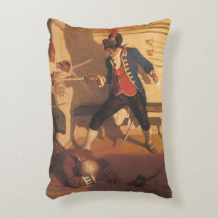 Cojín Decorativo Capitán pirata vintage, lucha de espadas por NC Wy