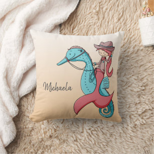 Cojín Decorativo Caprichosa Vaquera Sirena Turquesa