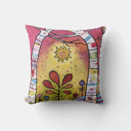 Cojín Decorativo Caprichoso, colorido, inclinándose en luz de las