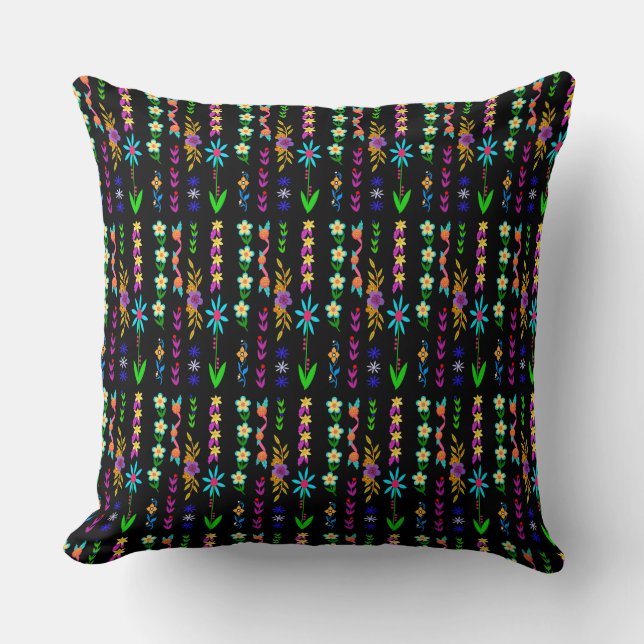 Cojín decorativo caprichoso de poder floral (Anverso)