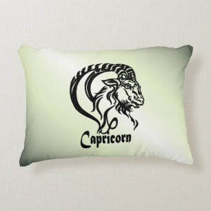 Cojín Decorativo Capricornio del mar Cabra Zodiac Verde