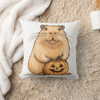Cojín Decorativo Capybara and Pumpkin Halloween