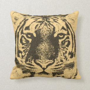 Cojín Decorativo Cara 2 del tigre del vintage
