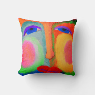 Cojín Decorativo Cara abstracta colorida