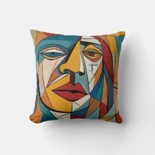 Cojín Decorativo Cara abstracta decorativa colorida