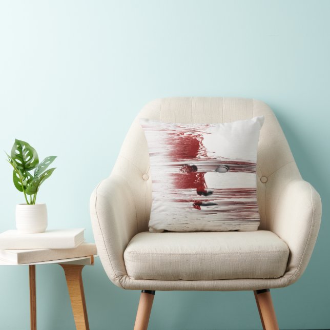 Cojín Decorativo Cara abstracta en rojo (Silla)