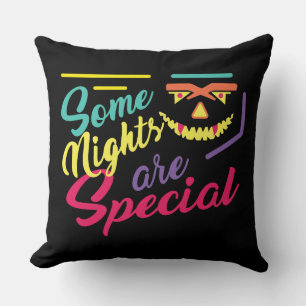 Cojín Decorativo Cara asustada diversión llena de halloween brillan