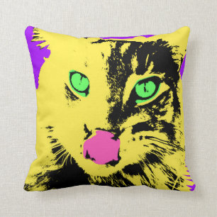 Cojín Decorativo Cara brillante intrépida del gato