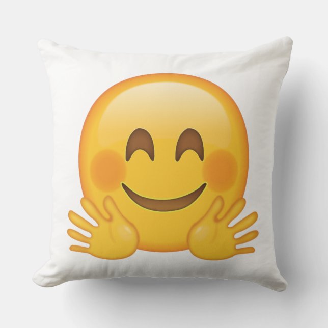 Cojín Decorativo Cara de abrazo - Emoji (Anverso)