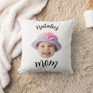 Cojín Decorativo Cara de Bebé Niño Adorable Foto Nombre del Niño M