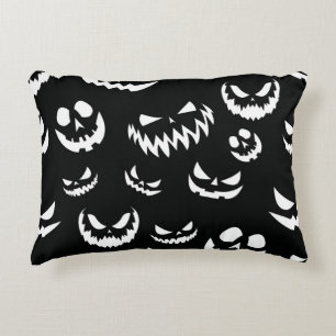Cojín Decorativo Cara de calabaza de calabaza Jack O Lantern en bla