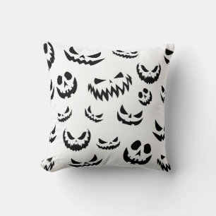 Cojín Decorativo Cara de calabaza de calabaza Jack O Lantern en bla