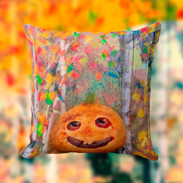 Cojín Decorativo Cara de calabaza de Halloween Feliz (Subido por el creador)