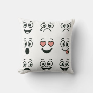 Cojín Decorativo Cara de Emoji de Mano Artística