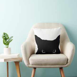 Cojín Decorativo Cara de gato negro enfadado