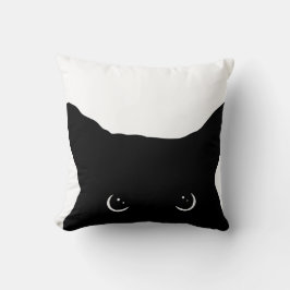 Cojín Decorativo Cara de gato negro enfadado