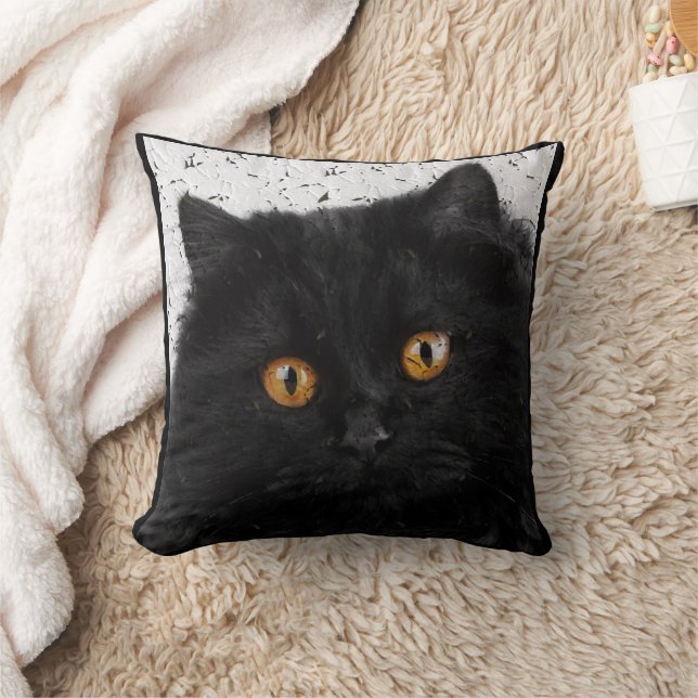 Cojín Decorativo Cara de gato persa negro (Manta)