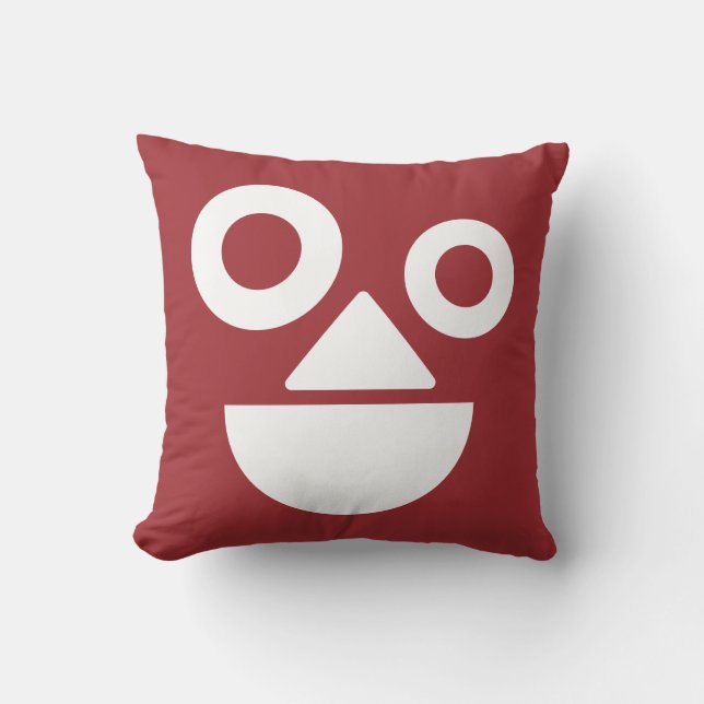 Cojín Decorativo Cara de juego mínima graciosa (Anverso)