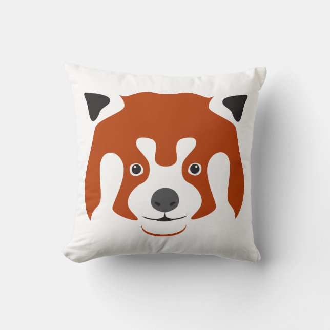 COJÍN DECORATIVO CARA DE PANDA ROJO (Anverso)