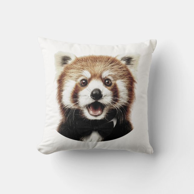 Cojín Decorativo Cara de panda rojo (Anverso)