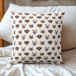 Cojín Decorativo Cara de perro personalizada, regalo de foto de mad