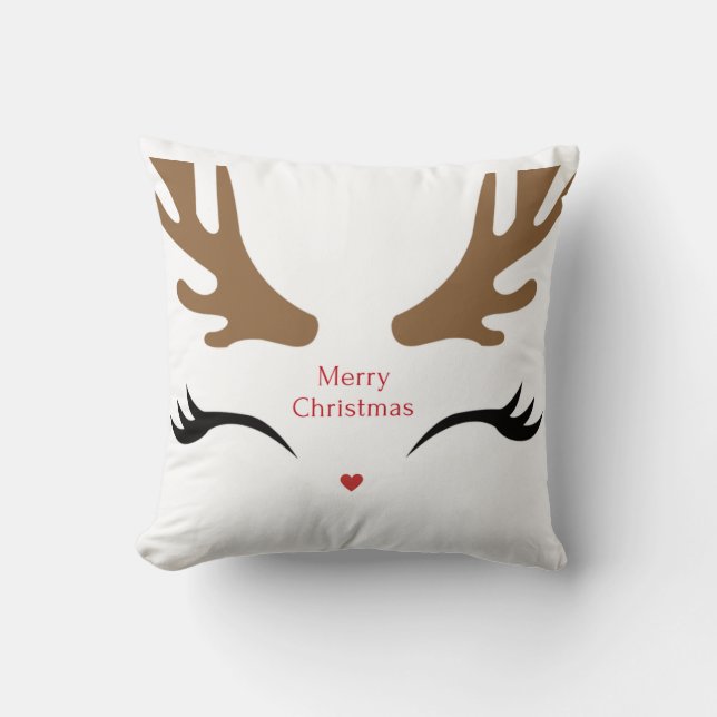Cojín Decorativo Cara de renos moderna y pura (Anverso)