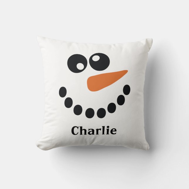 Cojín Decorativo Cara de Snowman personalizada (Anverso)