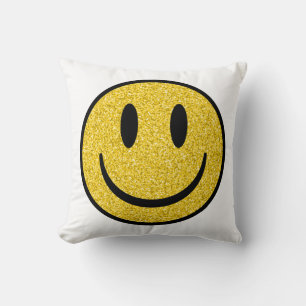 Cojín Decorativo Cara de sonrisa purpurina