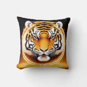 Cojín Decorativo Cara de Tigre Amarillo Negro para Estilo de Decora