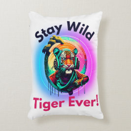 Cojín Decorativo Cara de tigre colorida