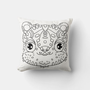 Cojín Decorativo Cara de Tigre Kawaii
