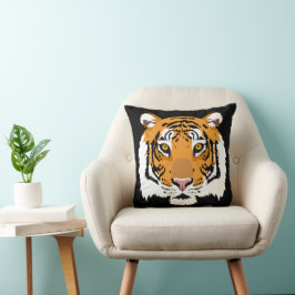 Cojín Decorativo Cara de tigre y tiras de doble lado
