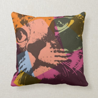 Cojín Decorativo Cara del gato del arte pop
