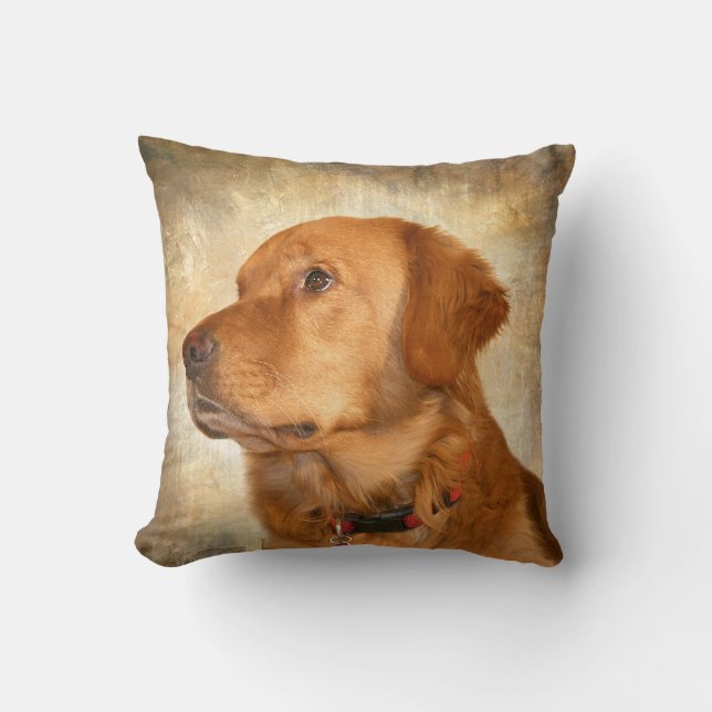 Cojín Decorativo Cara del golden retriever (Anverso)