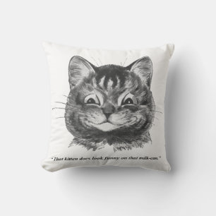 Cojín Decorativo Cara divertida del gato (1), Louis Wain