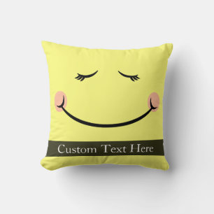 Cojín Decorativo Cara feliz soñolienta de Kawaii
