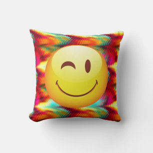 Cojín Decorativo Cara Feliz Sonriente y Colores Brillantes