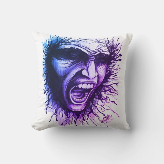 Cojín Decorativo Cara gritando (Anverso)