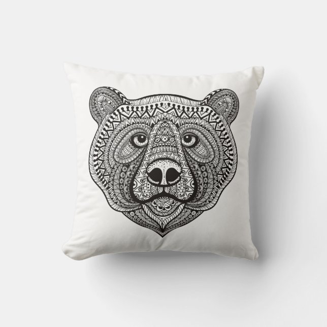 Cojín Decorativo Cara inspirada del oso (Anverso)
