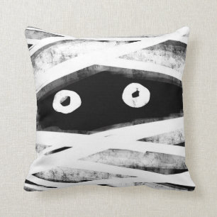Cojín Decorativo Cara negra y blanco envuelta fantasmagórica