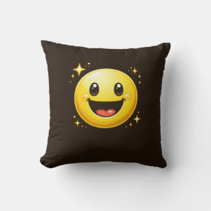 Cojín Decorativo Cara Sonriente Feliz con Destellos