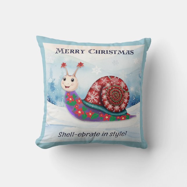 Cojín Decorativo Caracol Castigo Navidad Divertida Personalizada (Anverso)