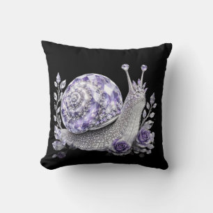Cojín Decorativo Caracol de cristal morado plateado
