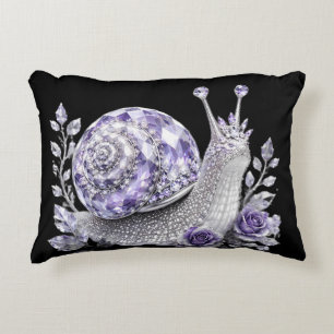 Cojín Decorativo Caracol de cristal morado plateado