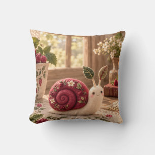 Cojín Decorativo Caracol de Fieltro de Frambuesa Acogedor Cottage F