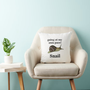 Cojín Decorativo Caracol que va a mi propio ritmo Caracol divertido