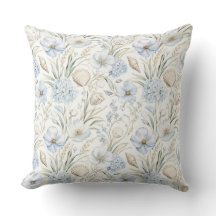 CARACOLAS Y FLORES AZUL Y BEIGE PASTEL