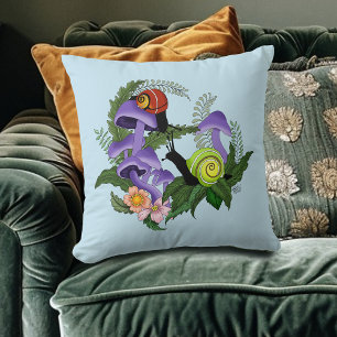 Cojín Decorativo Caracoles Cubanos Hongos Purpura